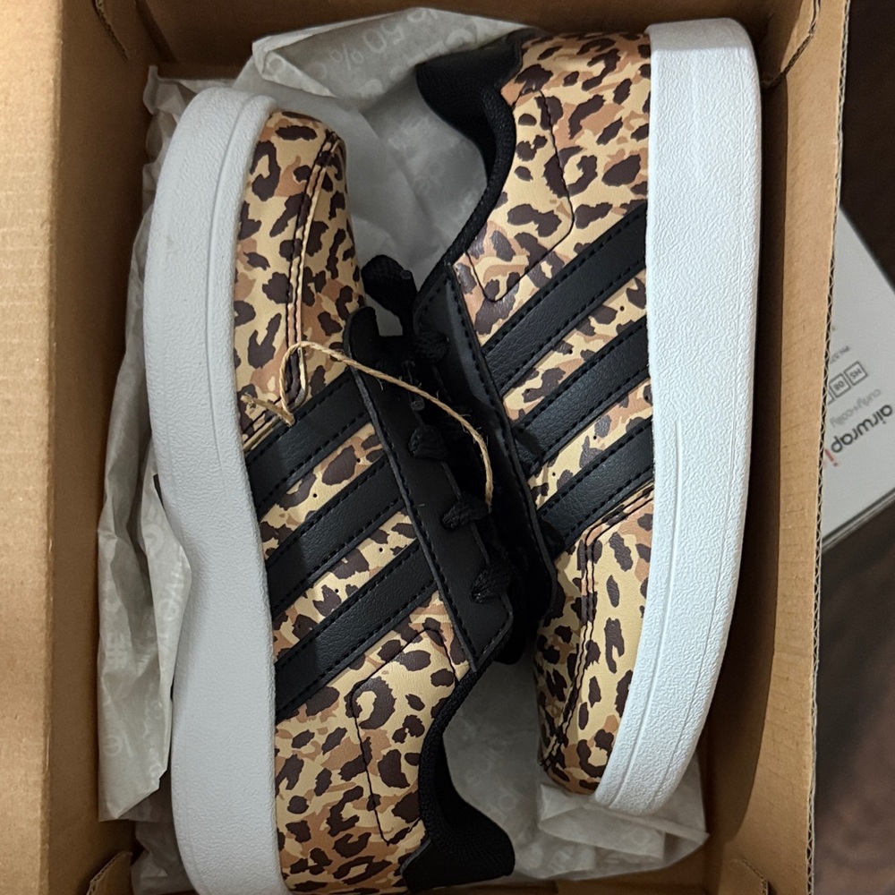 Adidas Kids Sneakers - Black and Tan Leopard Print - Picture 5 of 5